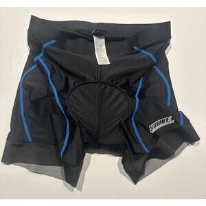 Souke Shorts Cycling Men’s Sz Med Black Blue Padded Nylon Spandex Blended Biking